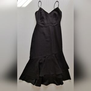 Banana Republic Black Fit & Flare Midi Dress